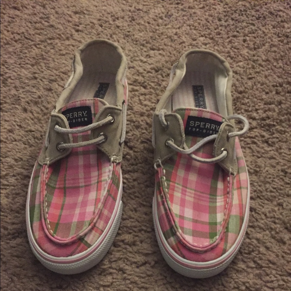 $15 Sperry Women Canvas Plaid 🛶Shoes BARELY WORN